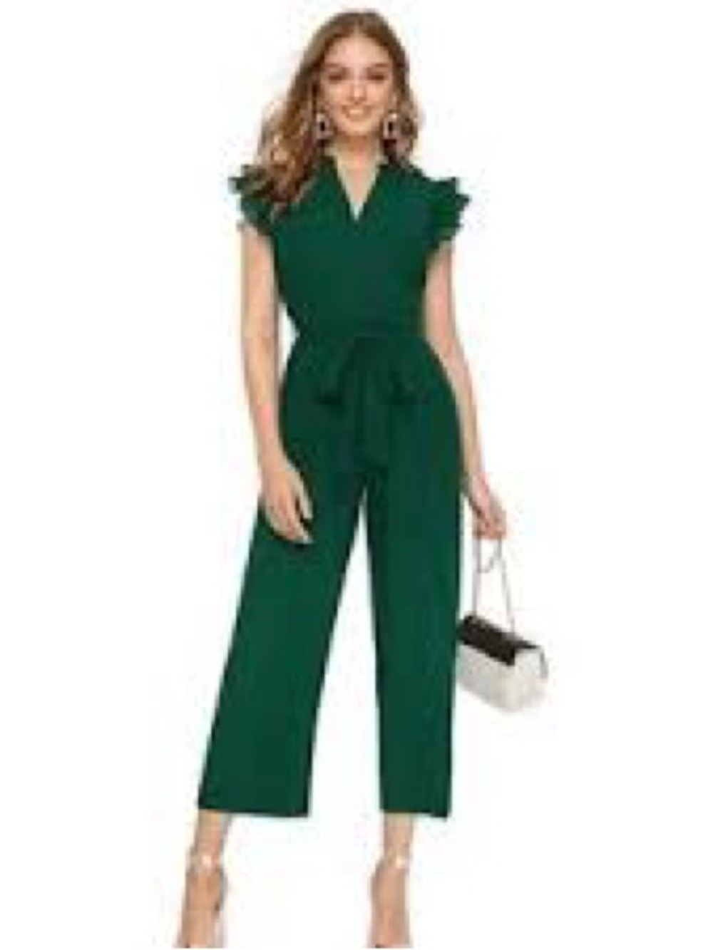 Sleeveless Emerald Green V-Neck Wide-Leg Jumpsuit. 3XL. NWT.